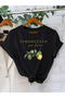 Lemon Cello Printed Oversize Crew Neck T-Shirt