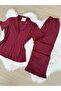 Cherry Rot Cotton Short Sleeve Front Button Pajama Set with Ruffle Detail on Sleeves and Legs - 4