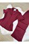 Cherry Rot Cotton Short Sleeve Front Button Pajama Set with Ruffle Detail on Sleeves and Legs - 5
