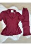 Cherry Rot Cotton Short Sleeve Front Button Pajama Set with Ruffle Detail on Sleeves and Legs - 2