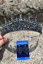 Victoria Navy Blue Bridal Henna Crown Special Occasion Accessory Women's Crown and Thin Shuttle Earring Set - 3