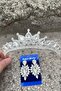 Renata Silver Bridal Henna Crown Special Occasion Accessory Women's Crown and Thin Shuttle Earring Set
