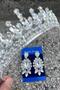 Ivanna Silver Bridal Henna Crown Special Day Accessory Women's Crown and Three Shuttle Earrings Set - 3