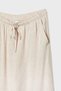 Women's Cream Linen Blend Loose Cut Loose Leg Summer Trousers - 7