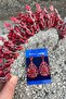 Salome Red Bridal Henna Crown Special Occasion Accessory Women's Crown and Drop Shuttle Earrings Set - 3