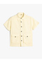 New Season Shirt Short Sleeve Flap Pocket Detailed Cotton
