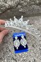 Renata Silver Bridal Henna Crown Special Occasion Accessory Women's Crown and Thin Shuttle Earring Set - 3