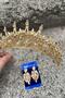 Victoria Gold Bridal Henna Crown Special Occasion Accessory Women's Crown and Thin Shuttle Earring Set - 3