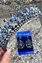 Ivanna Navy Blue Bridal Henna Crown Special Occasion Accessory Women's Crown and Drop Shuttle Earring Set - 4