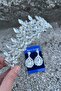 Regina Silver Bridal Henna Crown Special Occasion Accessory Women's Crown and Drop Shuttle Earring Set - 2