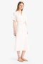 100% Cotton Shirt Collar Embroidery Short Sleeve Belted Midi Dress F0430Ax25Sm - 3