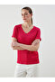 Original V-Neck Textured Women's T-Shirt