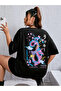 Unisex Oversize Sakura Dragon Back Printed T-Shirt