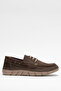 Deri̇club Men's Lace-Up Thick Sole Casual Shoes Real Leather Fr 251280 Brown