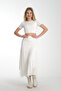 White Lace Lined True to Size Midi-Length Asymmetric Skirt