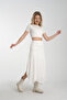 White Lace Lined True to Size Midi-Length Asymmetric Skirt - 3