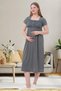 Maternity Guipure Detailed Short Sleeve Maternity Nightgown 75% Cotton 25% Viscose - 2
