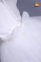 4-8 Years Old Pearl Crown Layered Tulle Skirt Girl's Evening Dress Holiday Wedding Dress White 6572 - 6