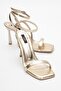 Silver patent thin heeled women's shoes - 8