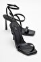 Women's Black Patent Leather Thin Heeled Shoes, Heel Height 9 cm