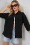 Women's Pocket Detailed Short Sleeve Shirt 20317 - Black