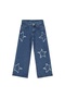 Girl's Star Embroidered Blue Denim Jean Trousers 6-15 Years