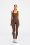 Acid Wash Push-Up Detailed Sports Jumpsuit