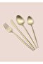 Shiny Cutlery Spoon Knife Set Matte Gold 24 Pieces - 7