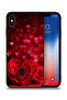 غطاء حماية لجهاز Apple iPhone XS Max بتصميم زهور على شكل قلب وفن تجريدي