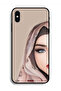 جراب واقٍ لهاتف Apple iPhone X - رسم فتاة نصف الوجه