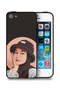 غطاء حماية لجهاز Apple iPhone 5/5s/SE بتصميم فتاة قبعة لطيفة ورسم فني