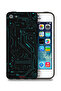 جراب حماية لجهاز Apple iPhone 5/5s/SE - دوائر فنية رقمية - شاشة متعددة - بساطة