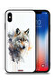 غطاء حماية لجهاز Apple iPhone XS Max بتصميم فن تجريدي من الذئب