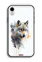 جراب حماية لجهاز Apple iPhone XR بتصميم فن تجريدي من الذئب - 2