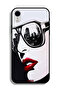 جراب حماية لجهاز Apple iPhone XR بتصميم وجه فتاة وفن تجريدي - 2