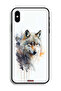 غطاء حماية لجهاز Apple iPhone XS Max بتصميم فن تجريدي من الذئب - 2