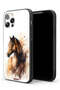 غطاء حماية لجهاز Apple iPhone 11 Pro Max بتصميم فن تجريدي للخيول