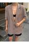 Women's Dressed Short Sleeved Masculine Summer Blazer Jacket - 3