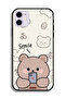 جراب حماية لجهاز Apple iPhone 12 بتصميم دب مبتسم - 2