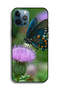 جراب حماية لجهاز Apple iPhone 12 Pro Max بتصميم فراشة جالسة على زهرة - 2