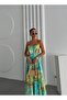 Sequin Printed Thin Strap Maxi Dress-Xl - Green - 3