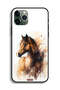 غطاء حماية لجهاز Apple iPhone 11 Pro Max بتصميم فن تجريدي للخيول - 2