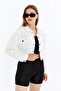 Women's Bomber Gabardine Jacket Snap Button College Denim Jacket with Pockets Colorful Easy to Match Jacket - 5