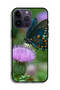 جراب حماية لجهاز Apple iPhone 14 Pro Max بتصميم فراشة جالسة على زهرة - 2