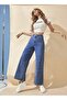 Women's High Waist Blue Ankle Length Baggy Jeans Pants