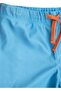 Blue Knitted Fabric Boy's Shorts Swimwear with Orange Stripe - 3