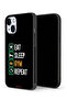 جراب حماية لجهاز Apple iPhone 14 Plus، تناول الطعام، النوم، صالة الألعاب الرياضية، التكرار