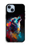 جراب حماية لجهاز Apple iPhone 14 Plus بتصميم ذئب ملون - 2