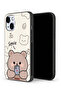 جراب حماية لجهاز Apple iPhone 14 Plus برسومات الدب المبتسم