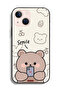 جراب حماية لجهاز Apple iPhone 13 mini برسومات الدب المبتسم - 2